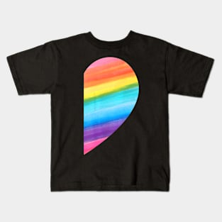 Matching Lgbt Valentines Day Rainbow Heart Gay Couple Kids T-Shirt